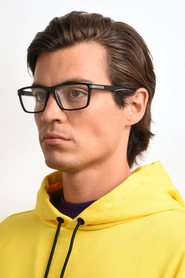 Premium Men Polaroid Eyeglasses: PLD D354 - Matte Black - SpecSMART Eye Clinic (Diagonal Face View)